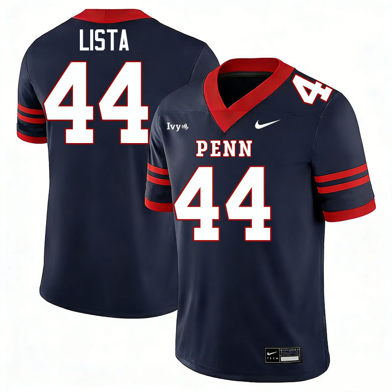 Pennsylvania Quakers #44 John Lista College Football Jerseys,Uniforms Stitched-Navy